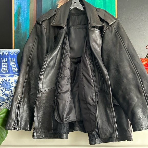 EUC Vintage Black Leather Motorcycle Jacket - Picture 3 of 12